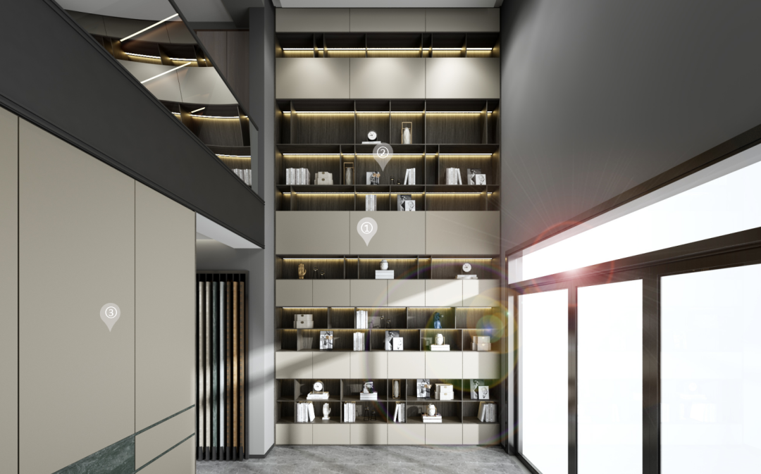 華洲木業︱廣西梧州戰略合作商 168㎡ 復式展廳空間設計案例(圖3)